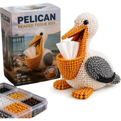 Handmade Beaded Animal Tissue Box, DIY Cute Animal Shaped Bead Tissue Storage Box, Creative Desktop Decorative Tissue Holder for Home Bedroom Office