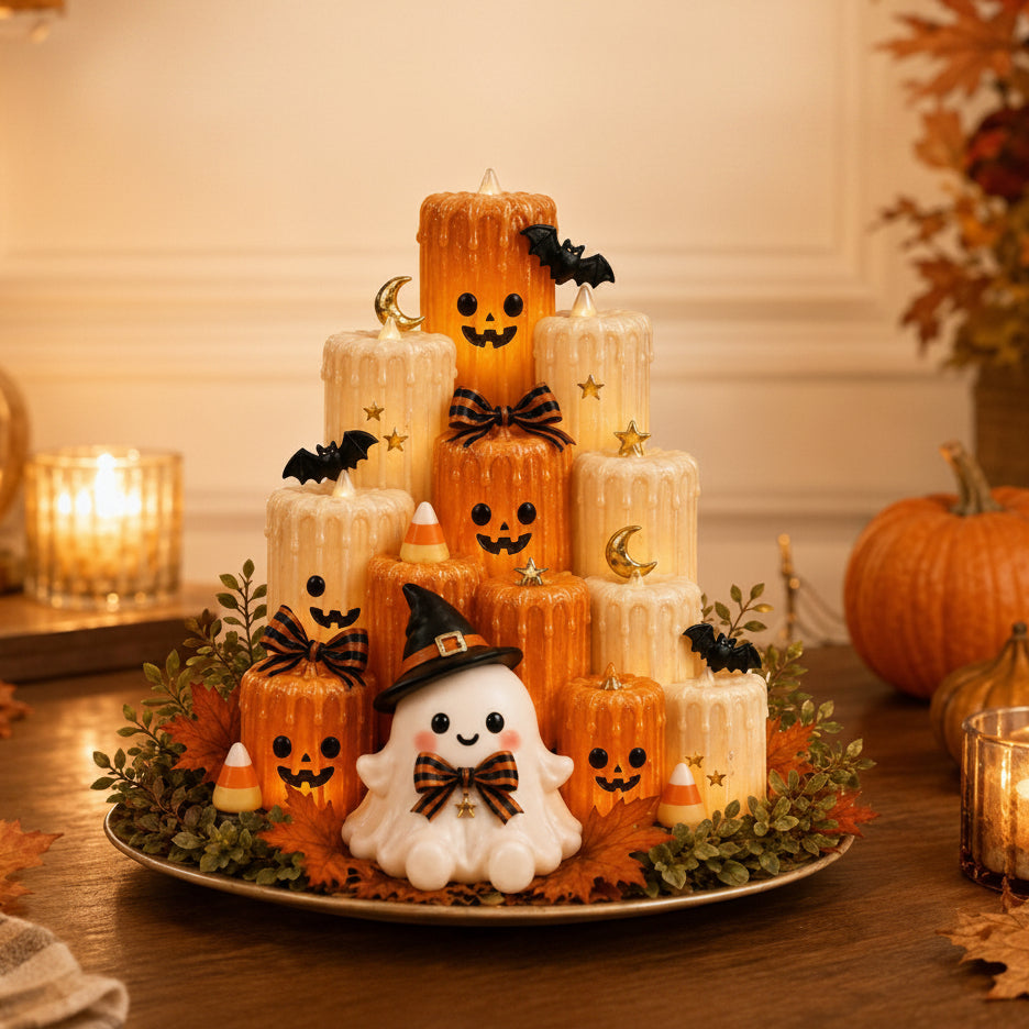Halloween Pumpkin Candle Holder Decoration