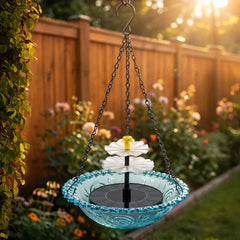 Outdoor Glass Hummingbird Water Feeder, Auto Circulating Water Garden Landscape Decor