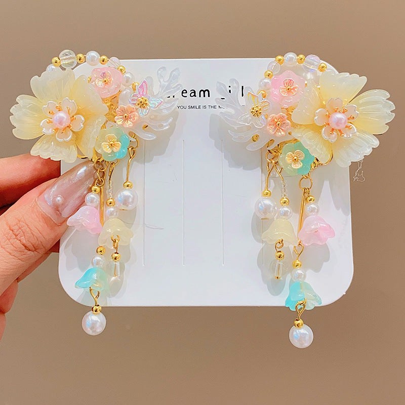 Hanfu Hair Accessories for Girls: Tassels, Traditional Chinese Style Hair Clips, Princess-Style Hair Ornaments