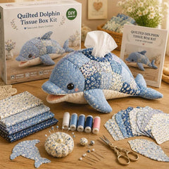 DIY Quilted Animal Tissue Box Cover Kit | Beginner Friendly Hand Sewing Craft Home Decor