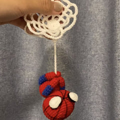 Crochet Spider-Man Suction Cup Hanging Pendant, Handmade Car Window Decor Gift