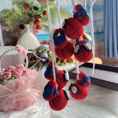 Crochet Spider-Man Suction Cup Hanging Pendant, Handmade Car Window Decor Gift