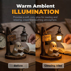 Reading Ghost LED Tree Light, Halloween Themed Desk Ornament