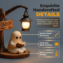 Reading Ghost LED Tree Light, Halloween Themed Desk Ornament