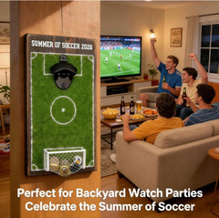 Soccer Field Bottle Opener Wall Decor, Wall Mounted Bottle Opener with Cap Catcher