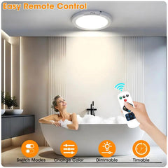 Rechargeable ceiling light with motion sensor and remote