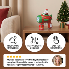 Electric Christmas Bubble Gun with Lights & Sounds for Kids