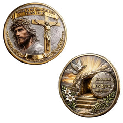 Resurrection Coin Replica, Collectible Religious Memorial Coin for Christians, Church History Souvenir and Easter Gift, Religious Collectibles