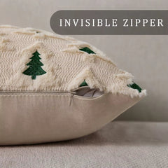 Faux Fur Christmas Tree Pillow Cover (45x45 cm)