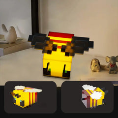 DIY Pixel Lantern Night Light 16-Color RGB USB-C Rechargeable Remote Control Four Modes Gamer Bedroom Decor Unique Birthday Gift Christmas Lights Supplies
