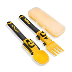 3-Piece Feeding Set with Spoon, Fork & Storage Case