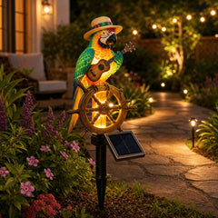 Solar-Powered ParrotGarden Light -"Wastin'Away Again”