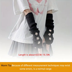 Machine Washable Star-Detail Fingerless Gloves
