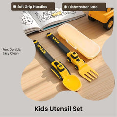 3-Piece Feeding Set with Spoon, Fork & Storage Case