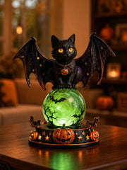Halloween Raven Crystal Ball Lighted Decor