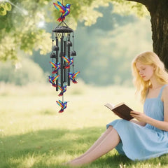 Vintage Hummingbird Wind Chime, Rustproof Outdoor Patio Hanging Ornament