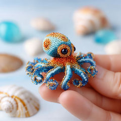 Octopus Bead Embroidery Kit DIY Handmade Beaded Embroidery Art Craft Set for Beginners Home Wall Decor Gift