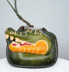 Genuine Handmade Leather Alligator Wristlet / Coin Purse / Wallet /change purse