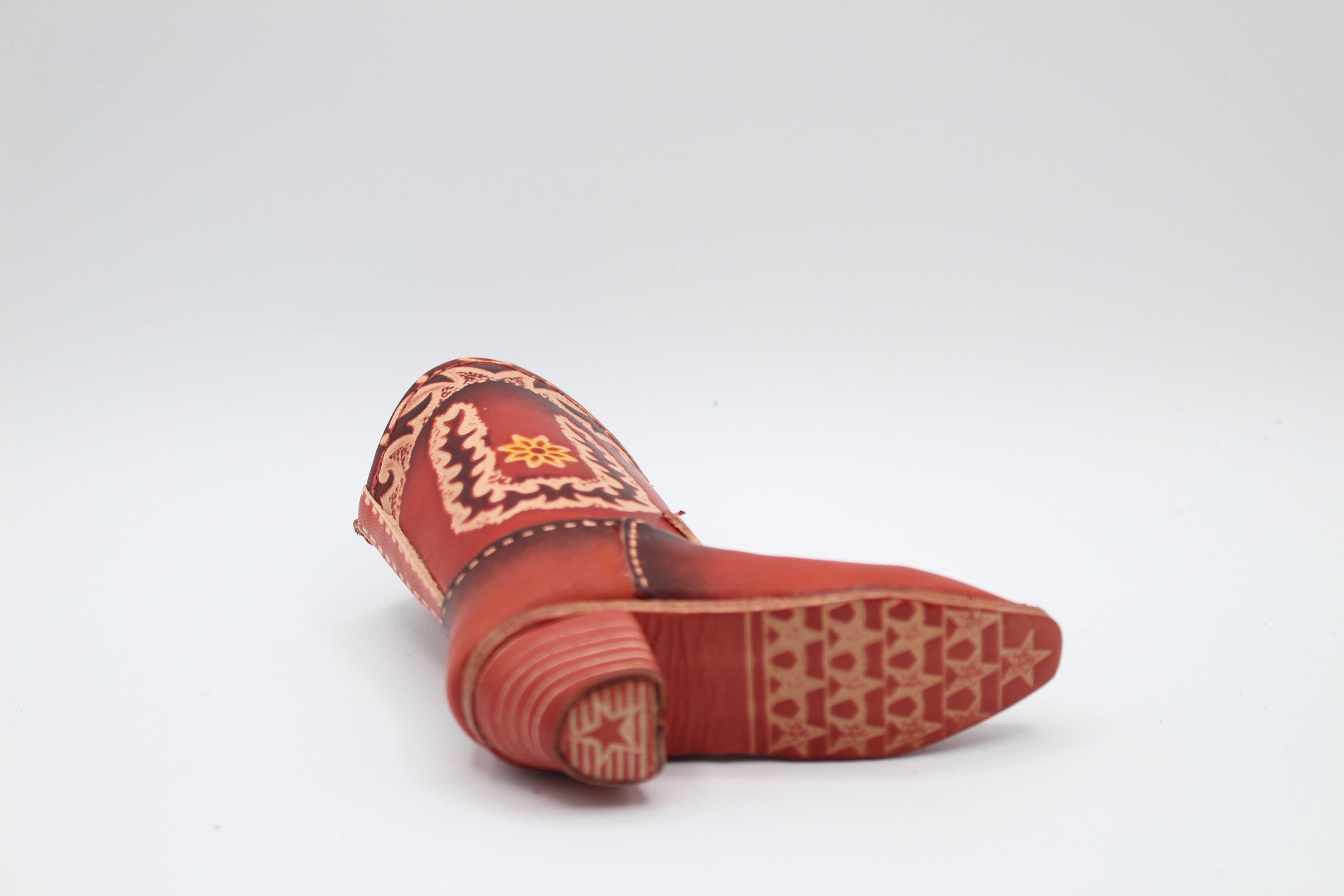 Genuine Handmade Leather Cowboy Boot / flower/ Western Decoration/Home decor/Rodeo gift/Ornament