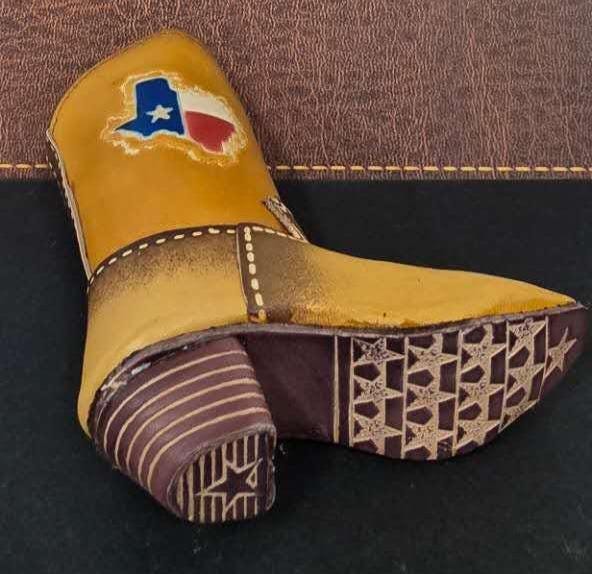 Genuine Handmade Leather Cowboy Boot Home Decor /Texas map/Decoration/Home decor/Rodeo gift/Ornament