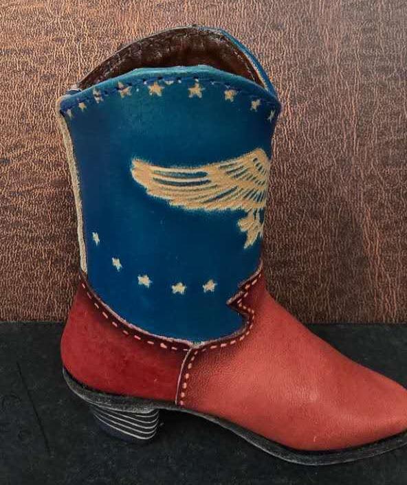 Genuine Handmade Leather Cowboy Boot Home decor /American eagle/Western Design/Decoration/Rodeo gift/Ornament