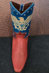 Genuine Handmade Leather Cowboy Boot Home decor /American eagle/Western Design/Decoration/Rodeo gift/Ornament
