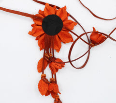 Genuine Handmade Leather Flower Hatband daisy flower Genuine Leather Pendant Accessories