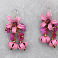 Genuine Handmade Leather Flower Earrings 8 colors