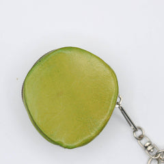 Green Genuine Handmade Leather Alien Keychain  / Key Ring / Small Pendant / Car Key Pendant, Festival Gift, alien  tiny purse