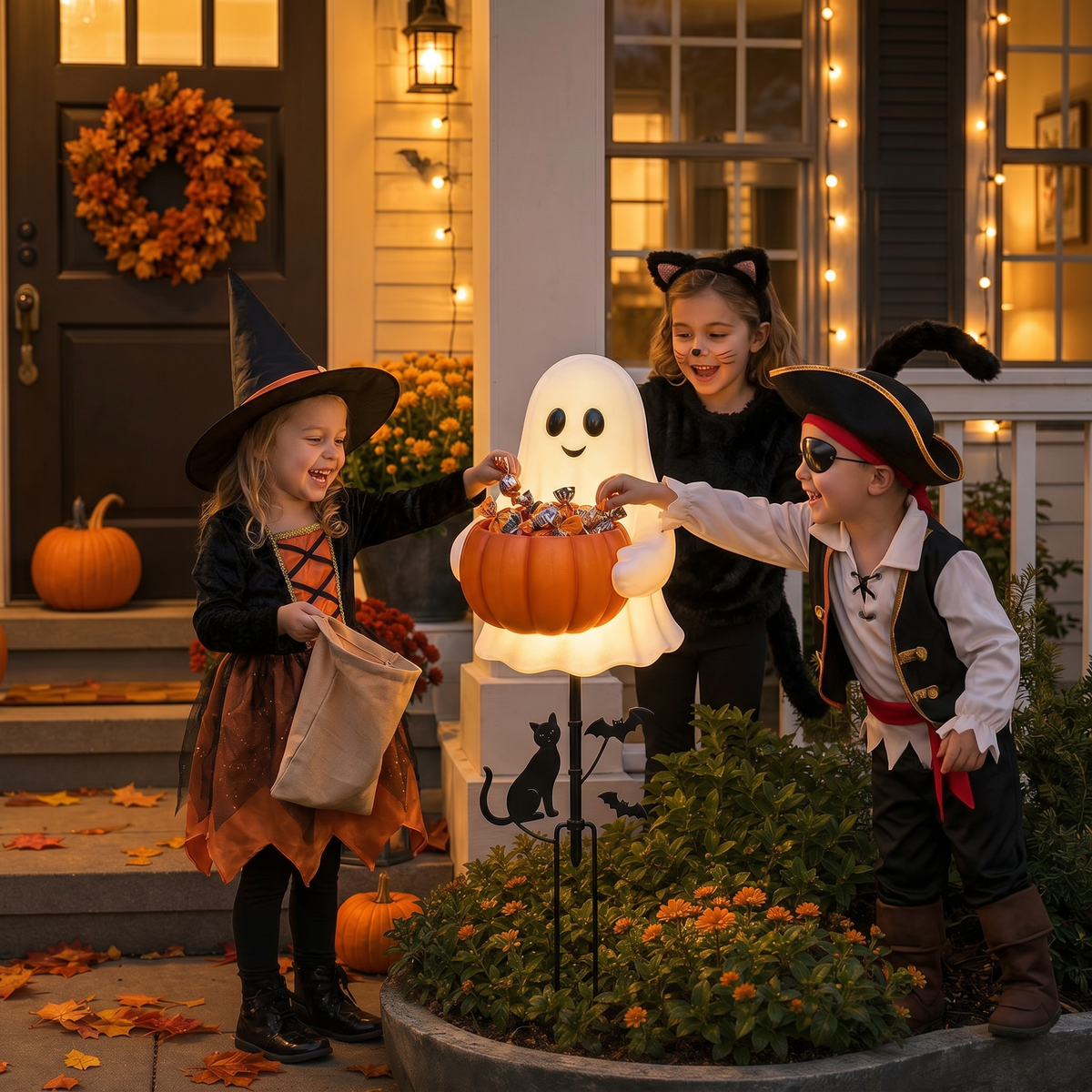 Halloween Ghost Candy Holder Garden Stake