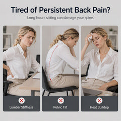 Ergonomic Memory Foam Seat Cushion with Back Support – Stay Comfortable All Day, Perfect for Office, Car & Home