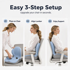 Ergonomic Memory Foam Seat Cushion with Back Support – Stay Comfortable All Day, Perfect for Office, Car & Home